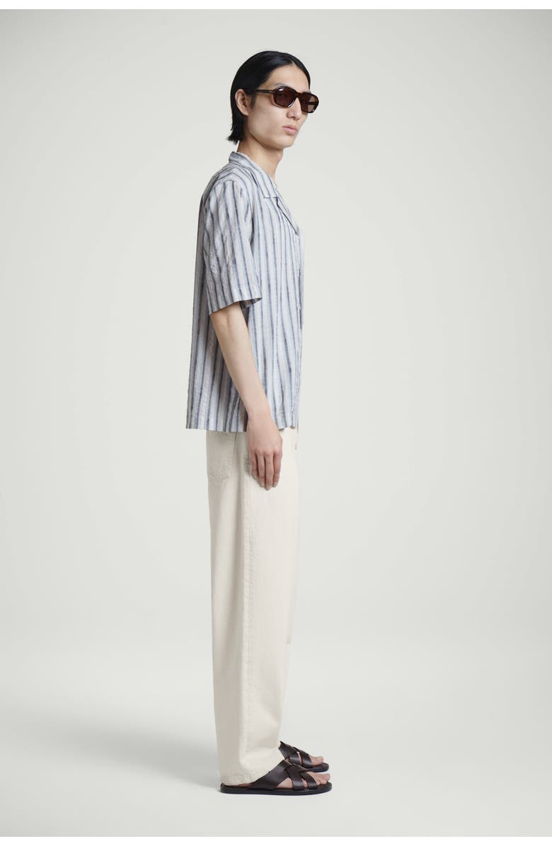 COS Striped Resort Shirt, Alternate, color, Brown / Striped