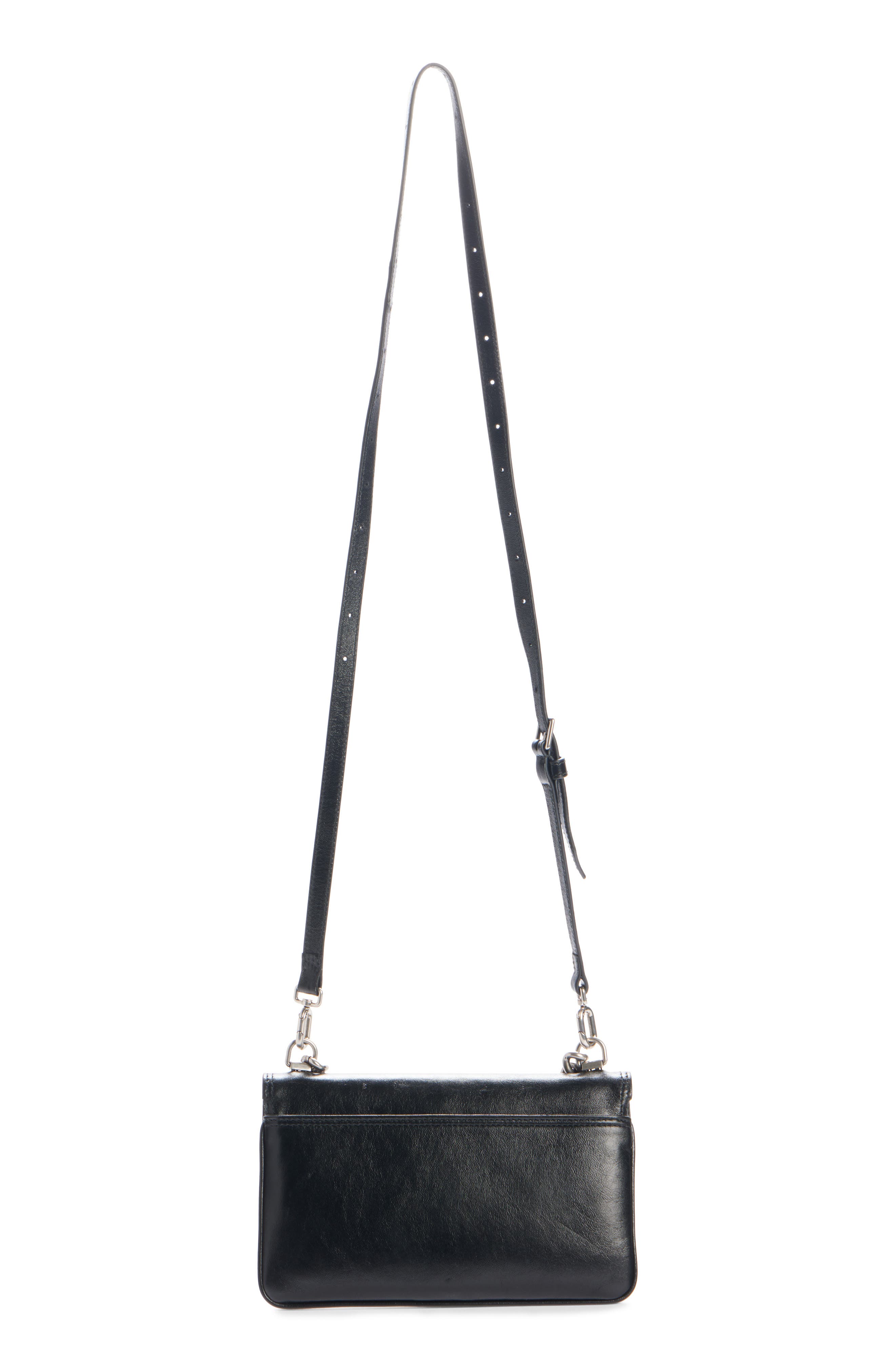 BB Soft Flap Leather Smartphone Crossbody Bag, Alternate, color, 1000 BLACK