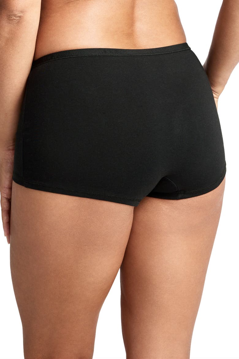 Womens Organic Cotton Stretch Boyshort, Alternate, color, Black