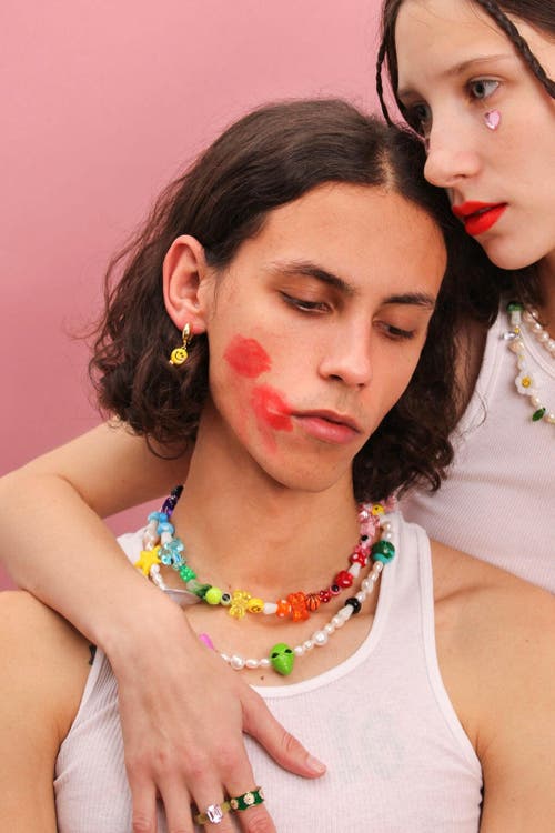 Velvet Luna Multicolor Beaded Necklace In Multi