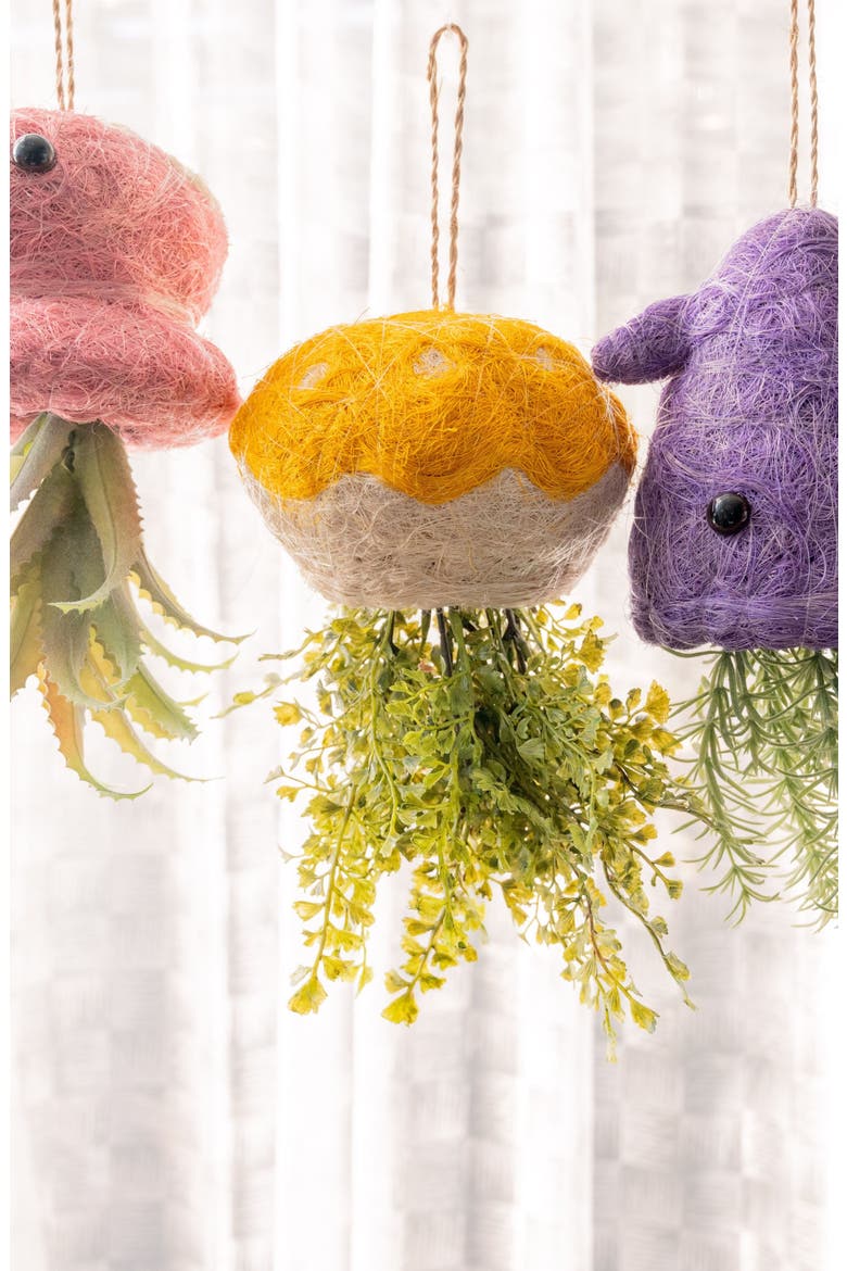 Coco Coir Hanging Planter for Air Plants, Alternate, color, Pink