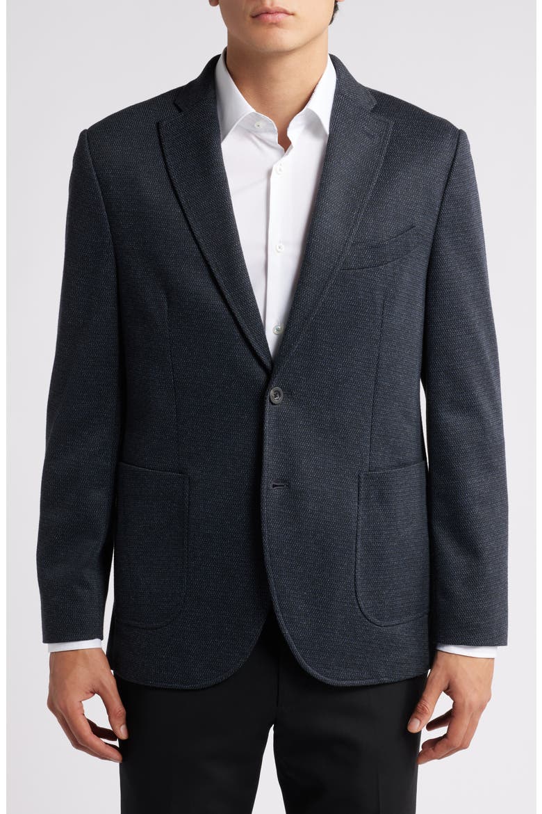Alfi Textured Knit Sport Coat, Main, color, BLUE