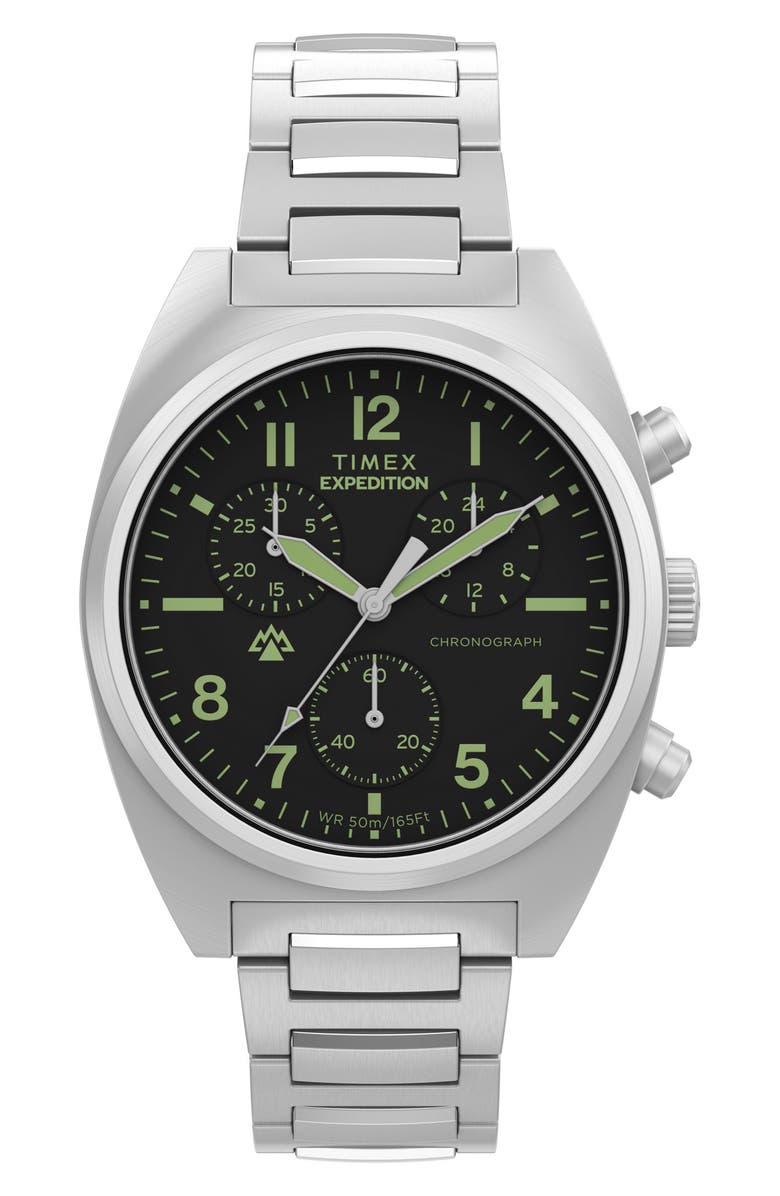 Timex<sup>®</sup> Expedition Capstone Chronograph Bracelet Watch, 41mm, Main, color, Silver-Tone