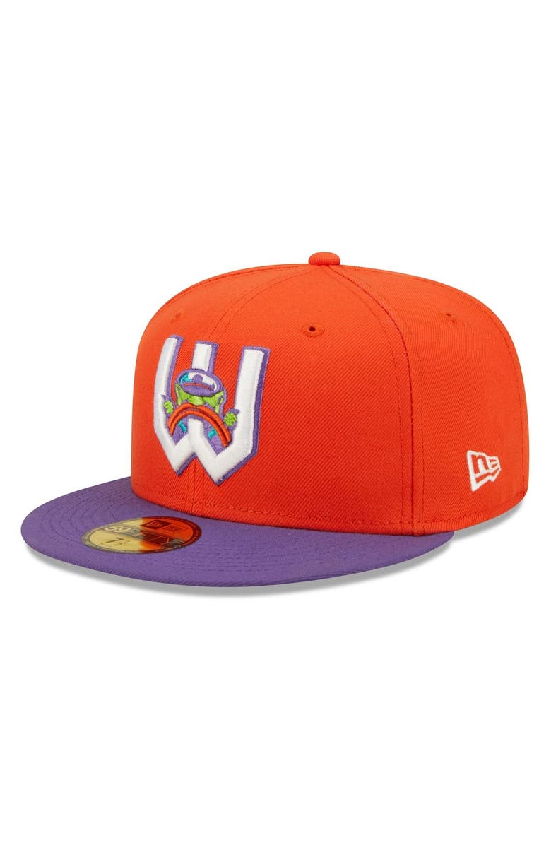 New Era Men's New Era Orange/Purple Wichita Wind Surge Honey Butter Chicken Biscuit Theme Night 59FIFTY Fitted Hat, Main, color, Orange