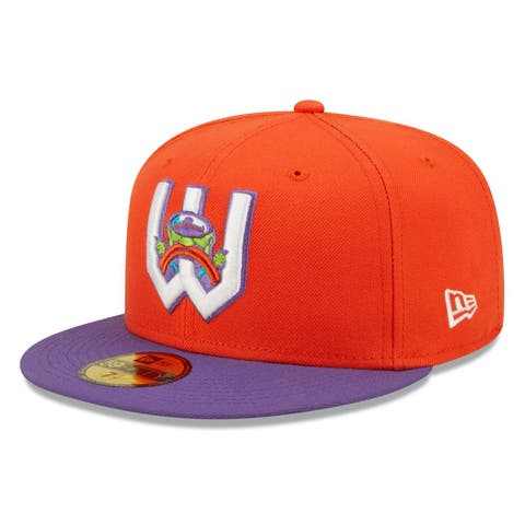 Men's New Era Orange/Purple Wichita Wind Surge Honey Butter Chicken Biscuit Theme Night 59FIFTY Fitted Hat