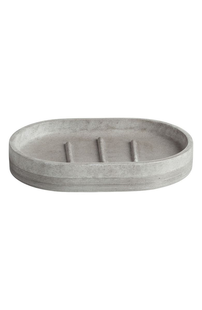 ROSELLI TRADING COMPANY City Line Soap Dish, Main, color, Grey