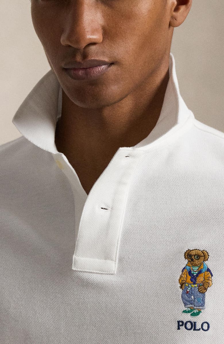 Polo Ralph Lauren Classic Fit Polo Bear Cotton Piqué Polo, Alternate, color, White- Summer Bear