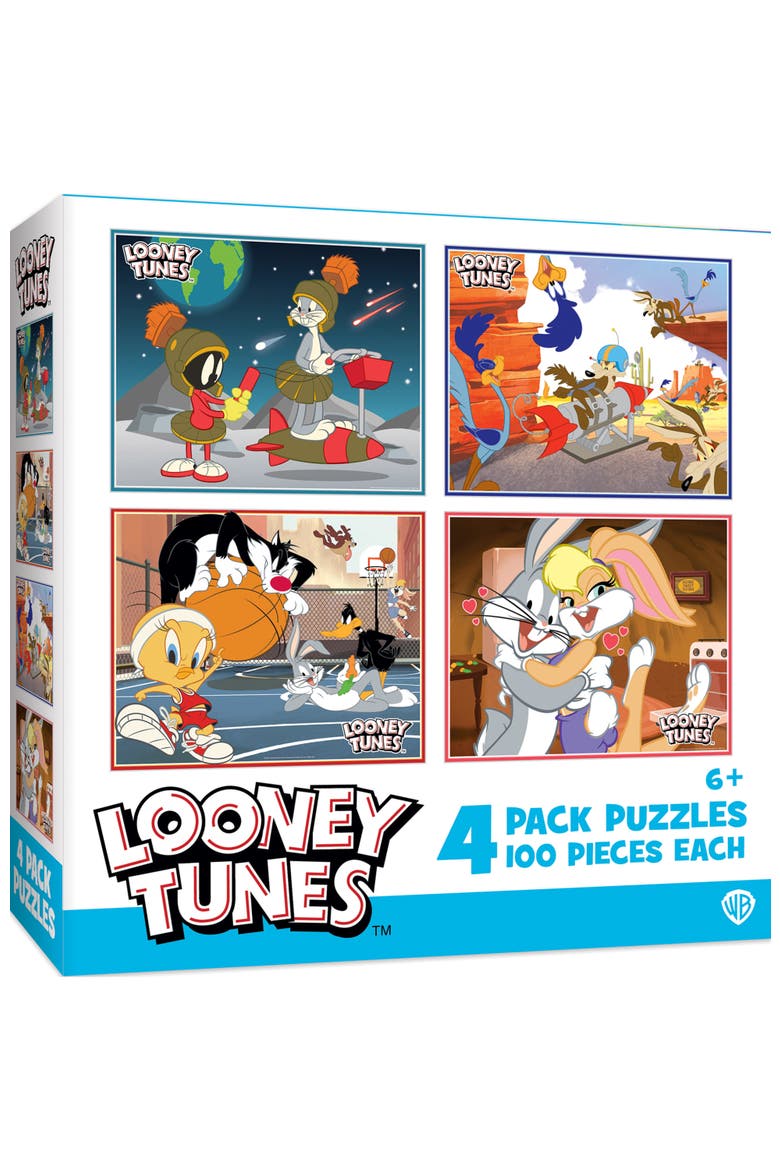 Looney Tunes 100pc Puzzles 4-Pack, Main, color, Multicolor