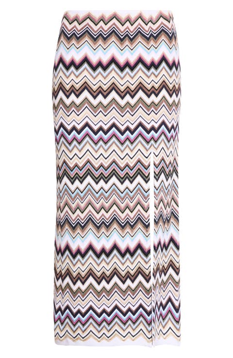 Zigzag Jacquard Sweater Skirt