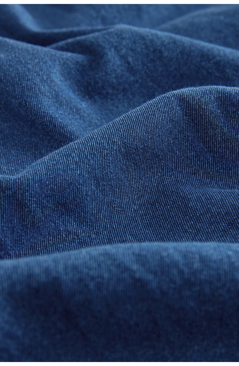 NEXT V-Neck Puff Sleeve Denim Minidress with Pockets, Alternate, color, Blue