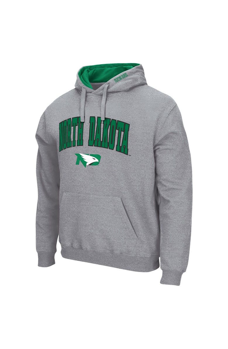 COLOSSEUM Men's Colosseum Heathered Gray North Dakota Arch and Logo Pullover Hoodie, Alternate, color, 