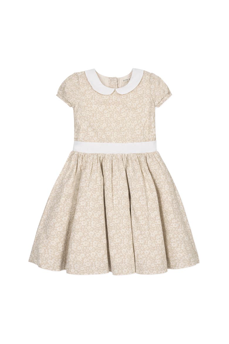 Kids' Organic Stretch Poplin Peter Pan Collar Dress, Main, color, Sandy Floral