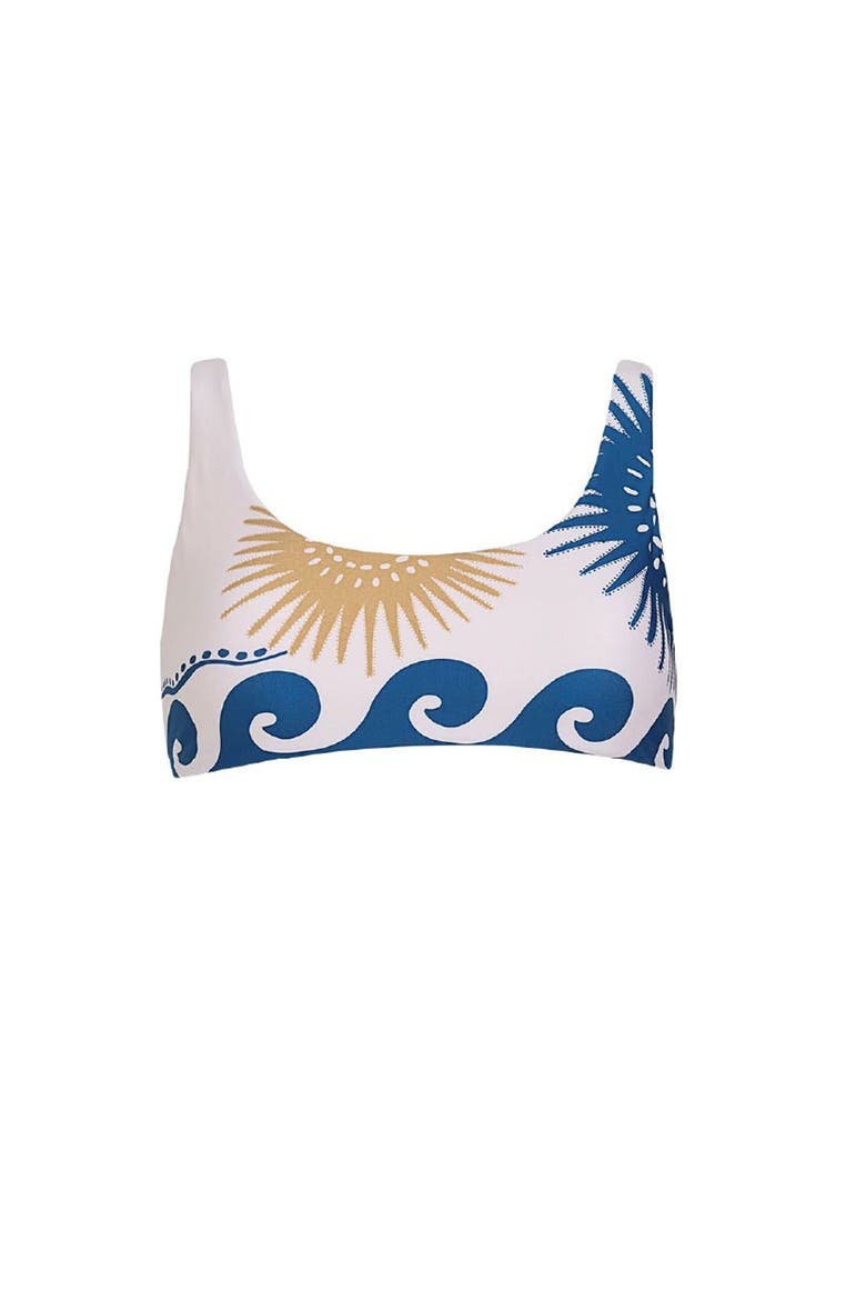 Sacred Sun Cobalt Bralette Top, Alternate, color, Navy Blue Print