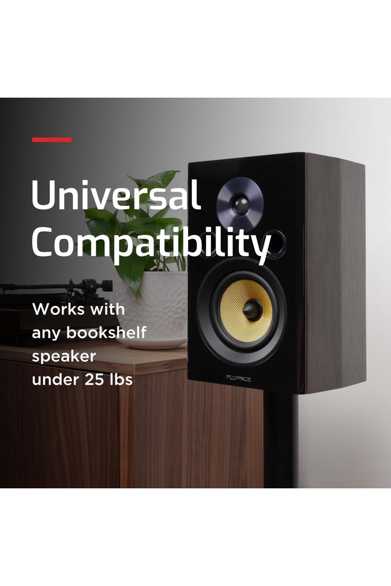 Speaker Stands for Surround Sound & Bookshelf Speakers Square Base/Pair, Alternate, color, Matte Black