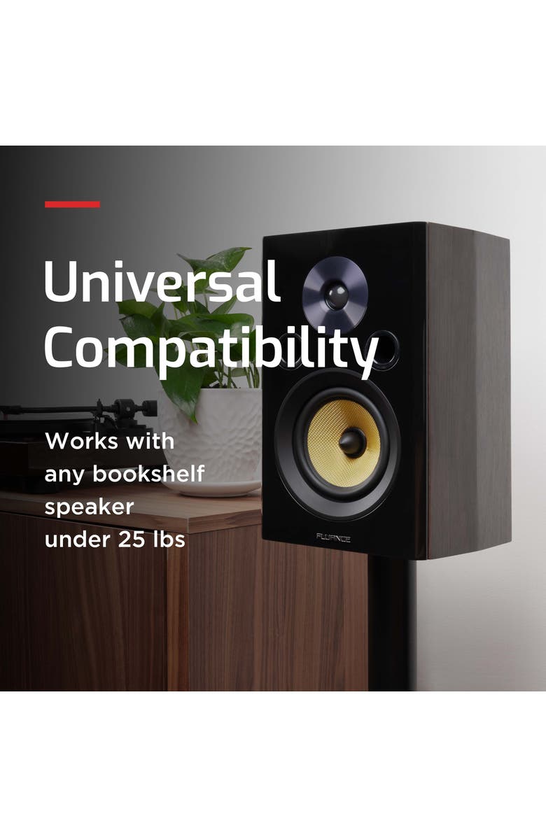 Fluance Speaker Stands for Surround Sound & Bookshelf Speakers Square Base/Pair, Alternate, color, Matte Black