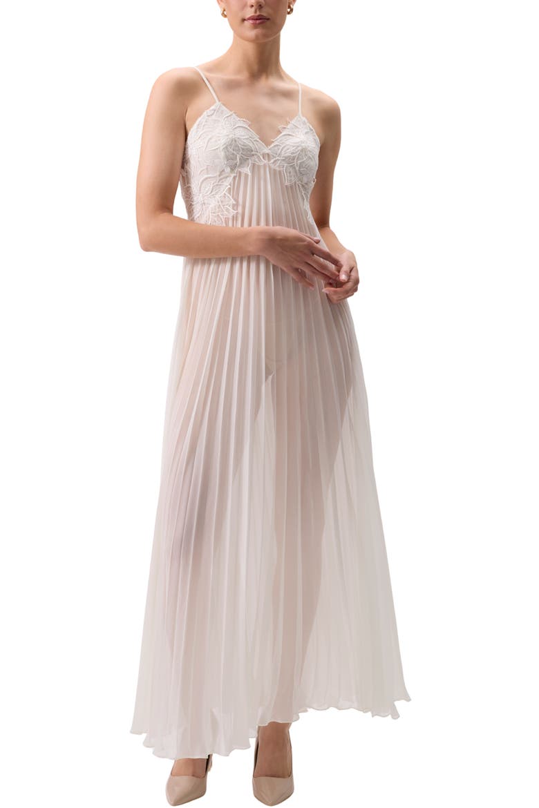 Delight Embroidered Bodice Nightgown, Alternate, color, IVORY
