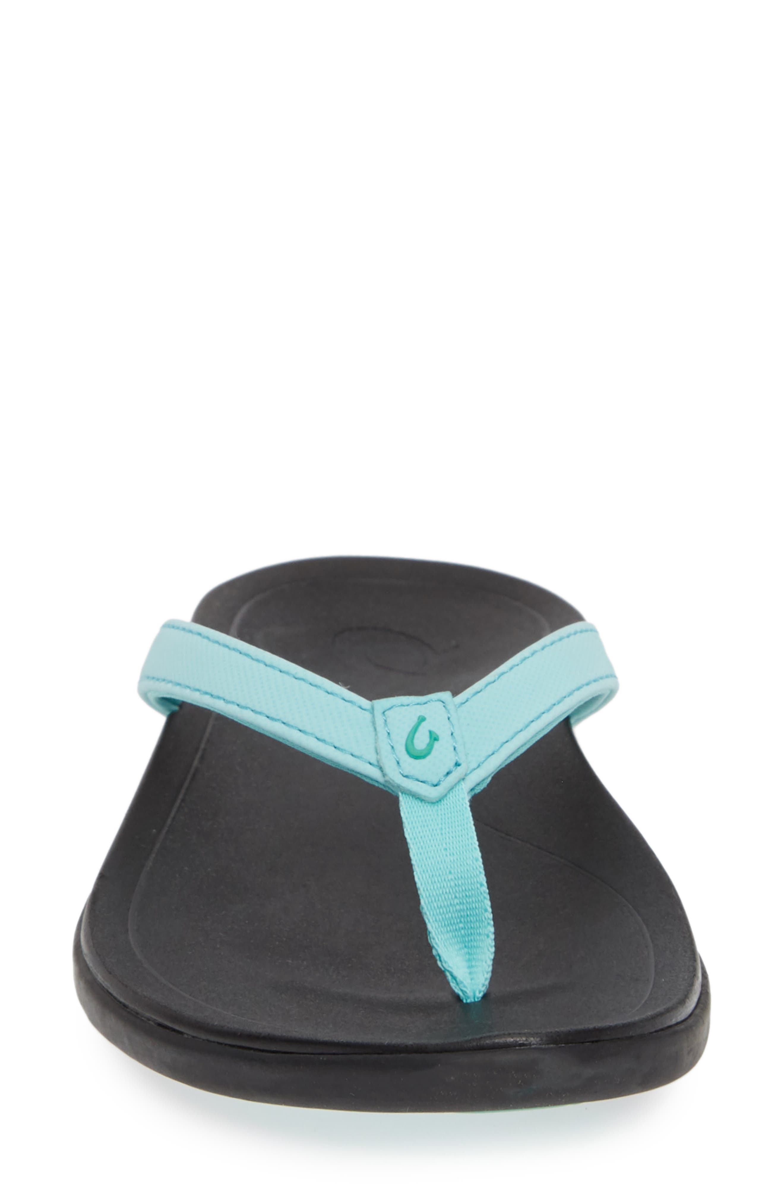 Ho Opio Flip Flop, Alternate, color, LAGOON/ BLACK FABRIC