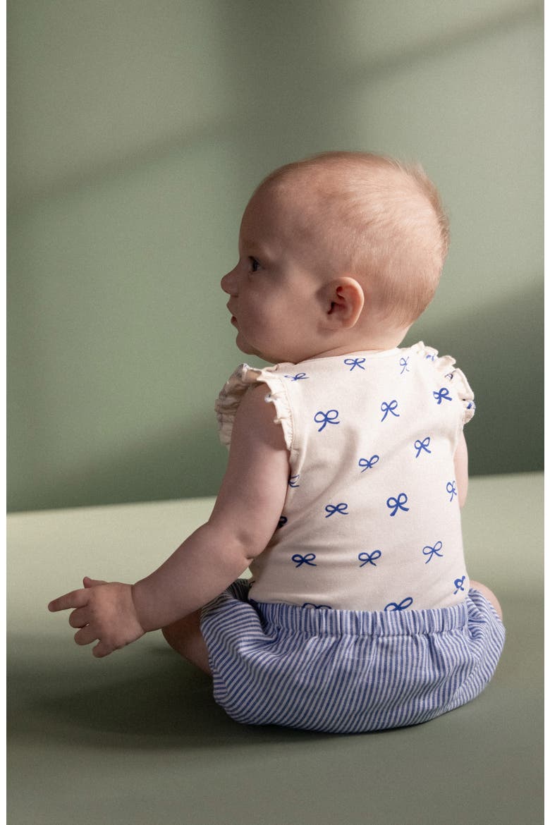 Arie Organic Cotton & Linen Shorts, Alternate, color, BLUE STRIPE