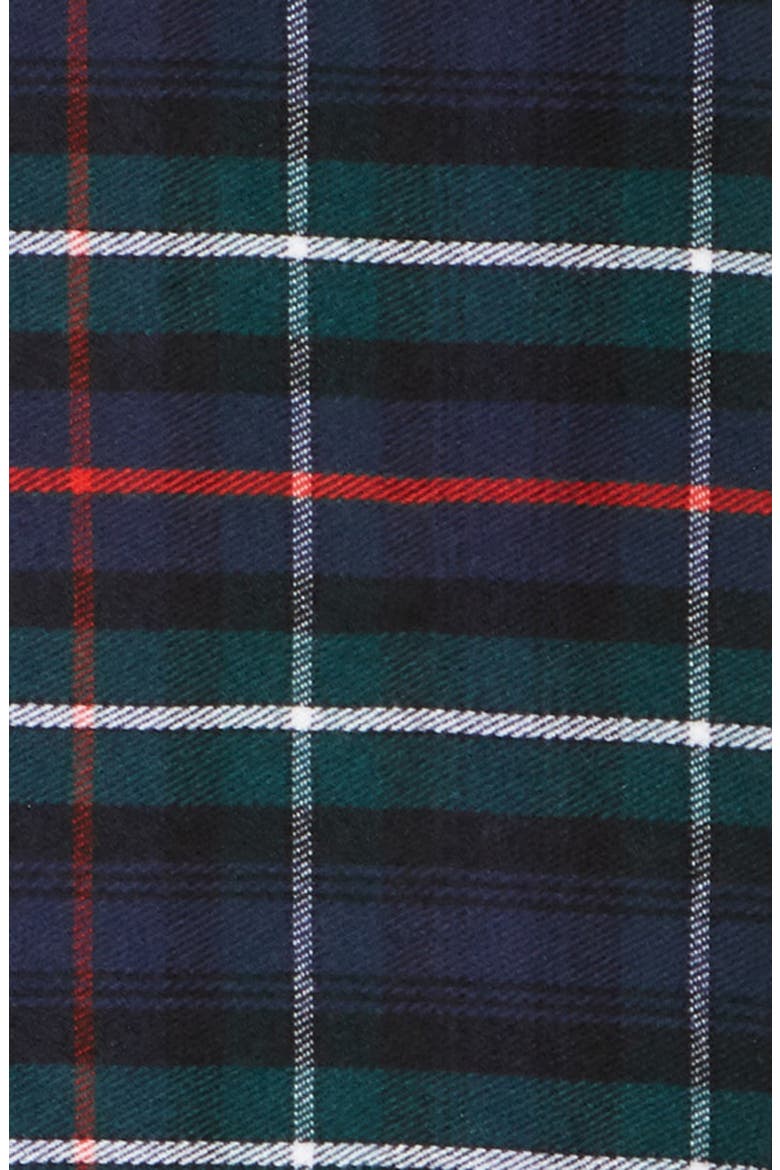 Plaid Logo Scarf, Alternate, color, DARK GREEN/ BLUE