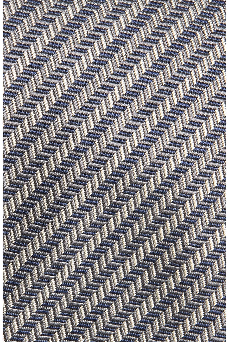 Stripe Jacquard Silk & Cotton Tie, Alternate, color, GRAY