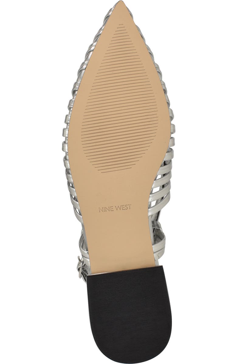 Nine West Duria Slingback Flat, Alternate, color, Silver 040