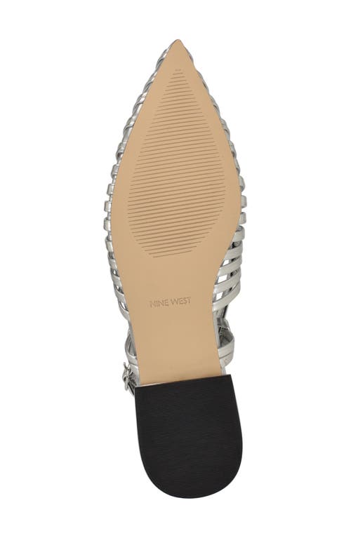 Nine West Duria Slingback Flat In Silver