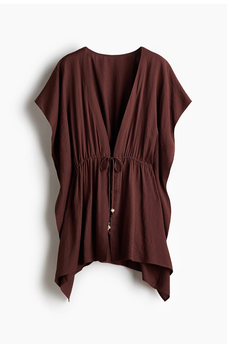 H&M Beach Kaftan Dress, Main, color, Dark Brown