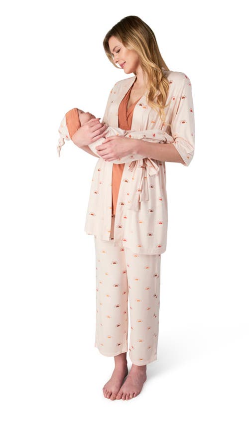 Everly Grey Analise During & After 5-piece Maternity/nursing Sleep Set For Mom & Baby In Neutral