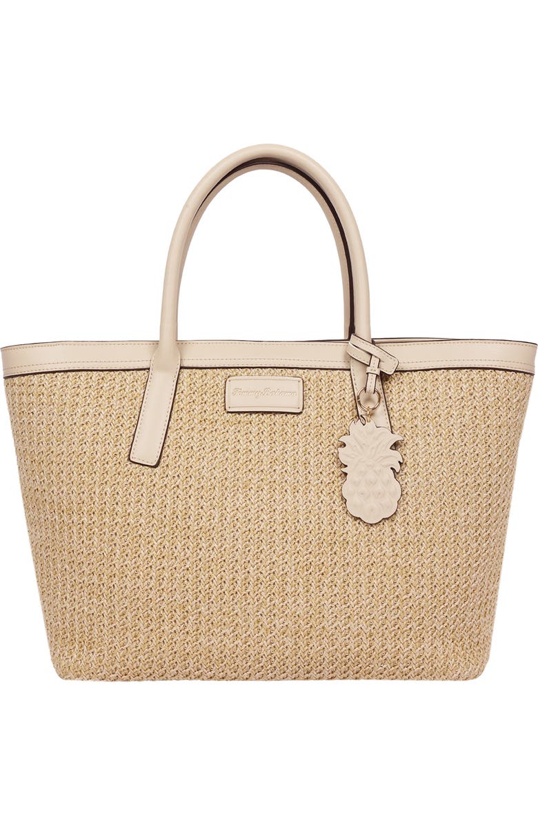 Tommy Bahama Raffia Large Tote Bag, Main, color, Tan