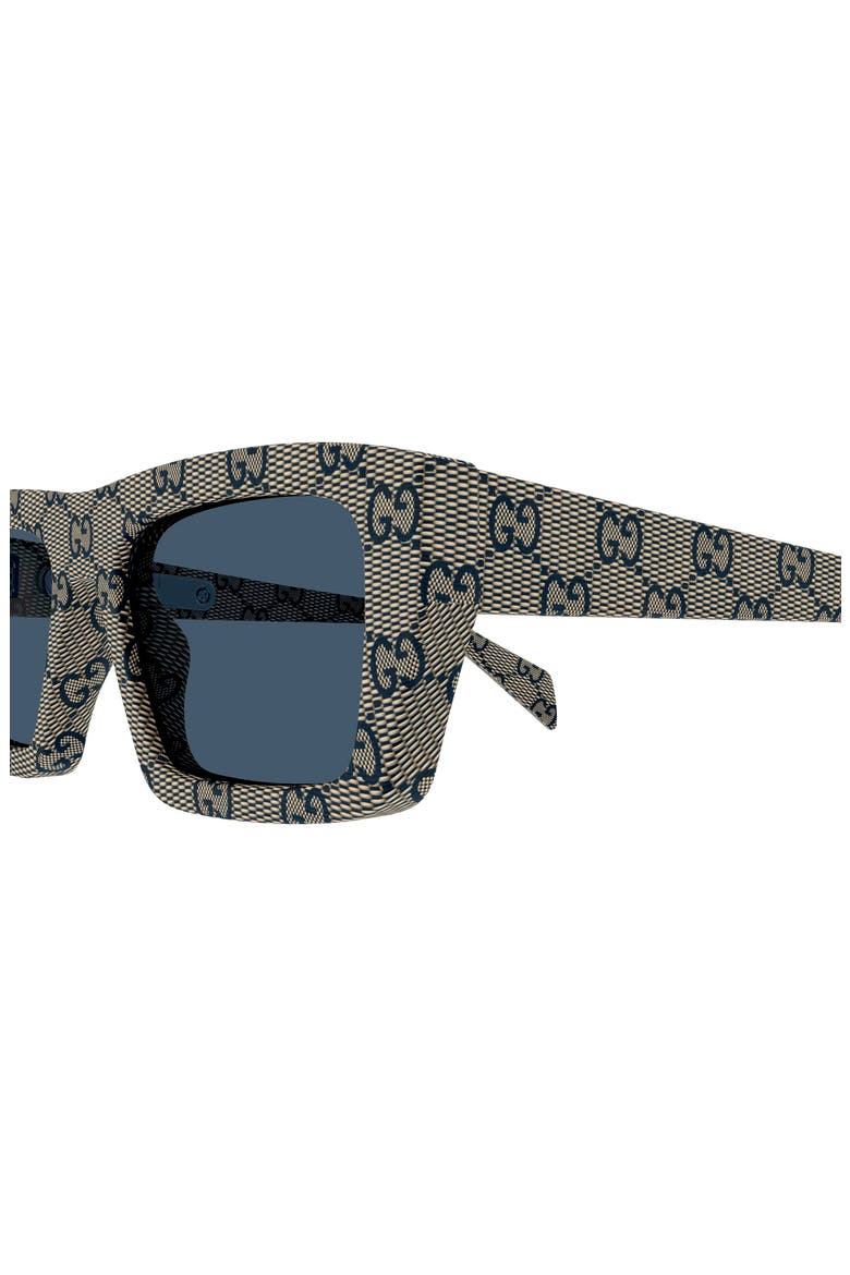 54mm Rectangular Sunglasses, Alternate, color, BEIGE