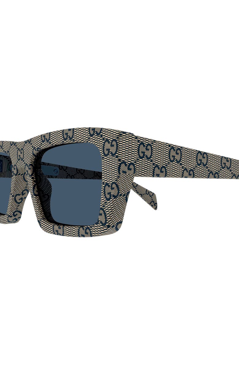 Gucci 54mm Rectangular Sunglasses, Alternate, color, Beige