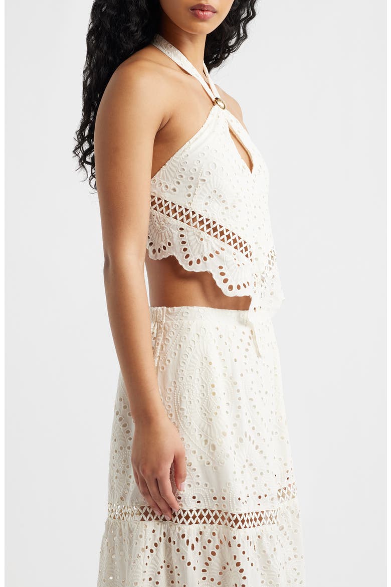 Cotton Eyelet Top, Alternate, color, EGRET