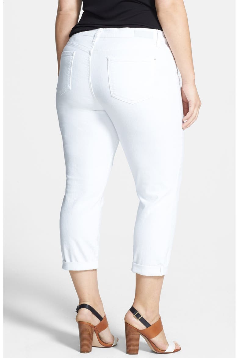 'Soho' Roll Cuff Crop Skinny Jeans, Alternate, color, WHITE