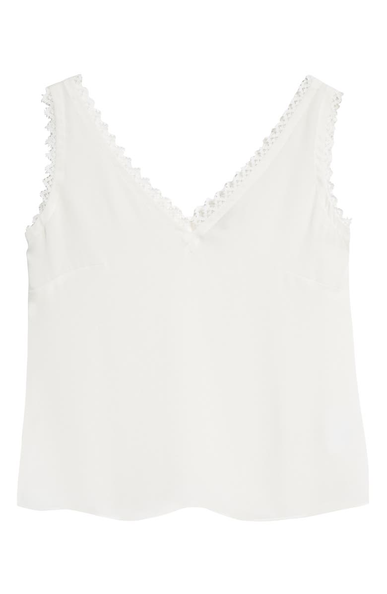 Tailored by Rebecca Taylor Lace Detail Silk Tank, Alternate, color, 