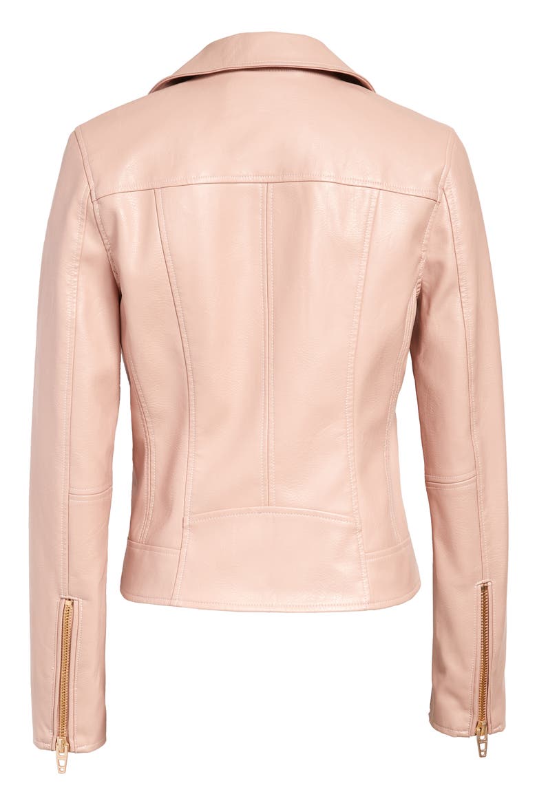Life Changer Moto Jacket, Alternate, color, BLUSH W/ GOLD TRIM