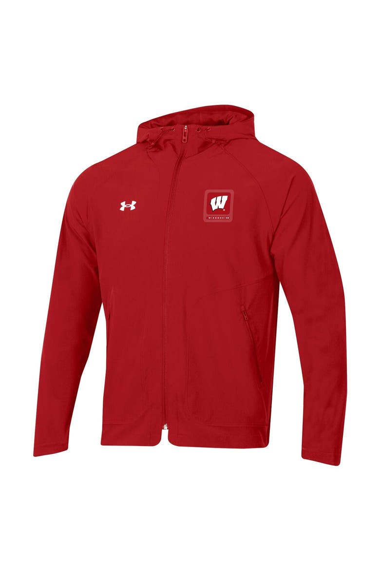 Men's Under Armour Red Wisconsin Badgers Unstoppable Raglan Full-Zip Jacket, Alternate, color, Red