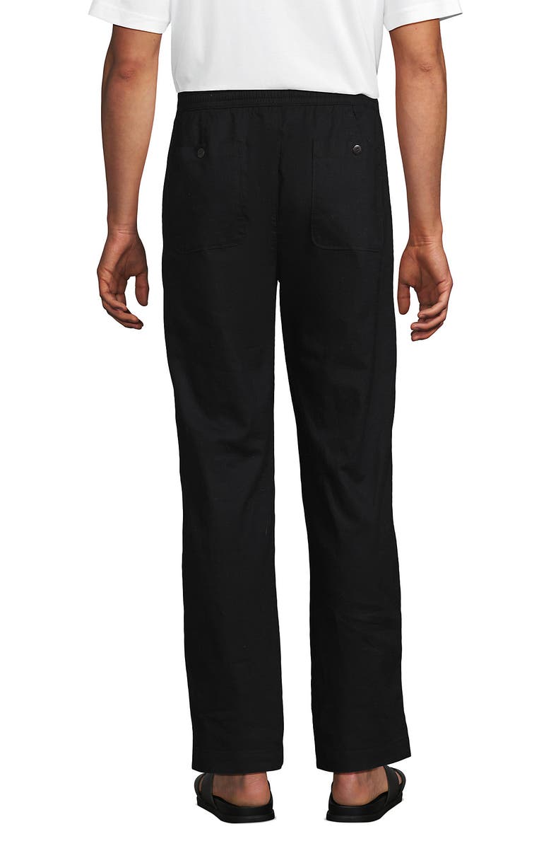 Lands' End Linen Cotton E-Waist Pant, Alternate, color, Black