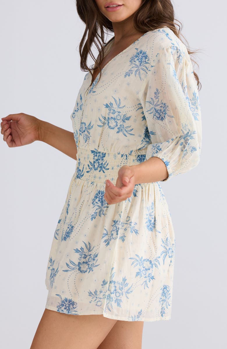 Talisman the Label Halo Floral Print Romper, Alternate, color, 