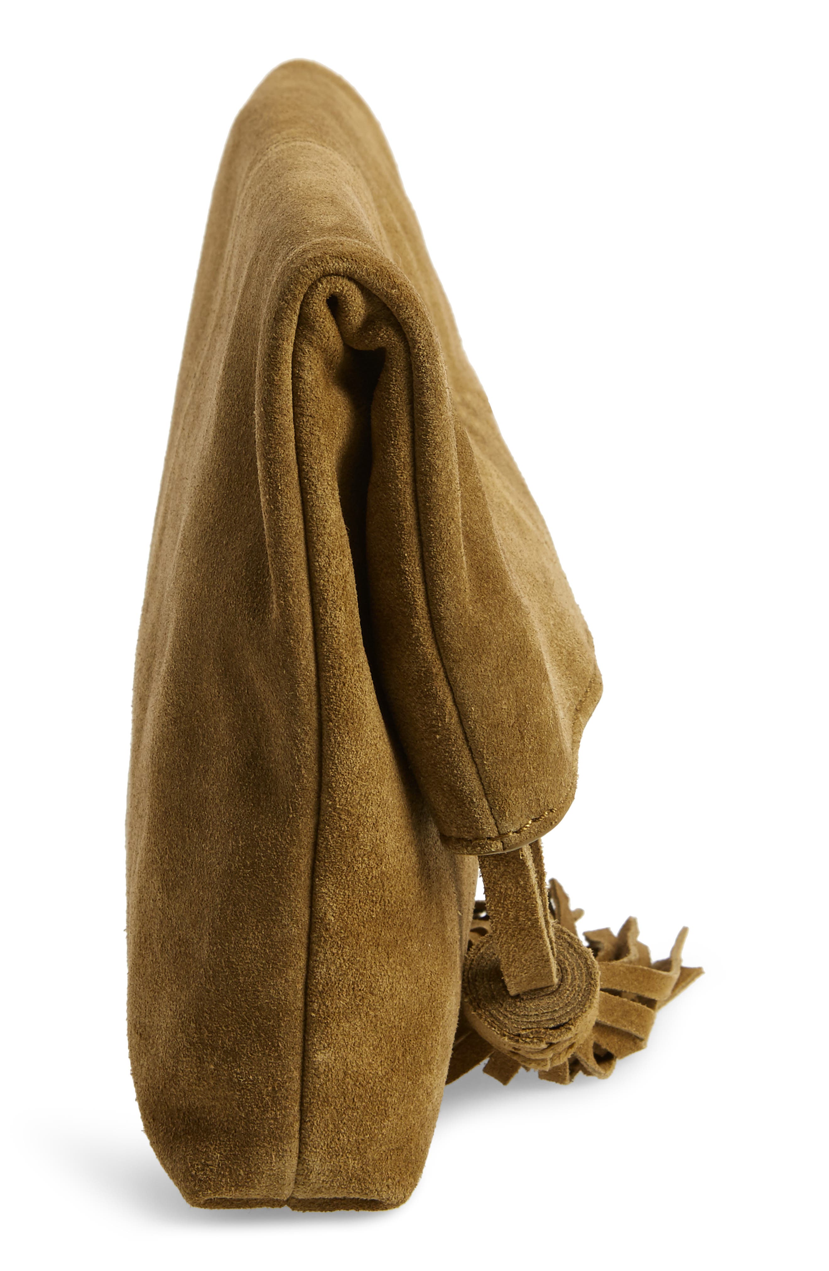 Leith Suede Clutch, Alternate, color, 