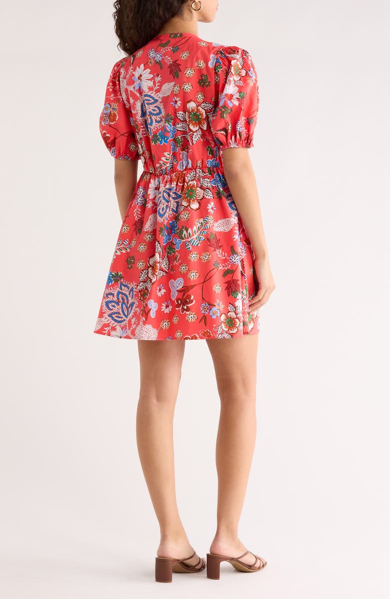 SUGARLIPS Oreanna Floral Alba Drawstring Waist Cotton Minidress, Alternate, color, 