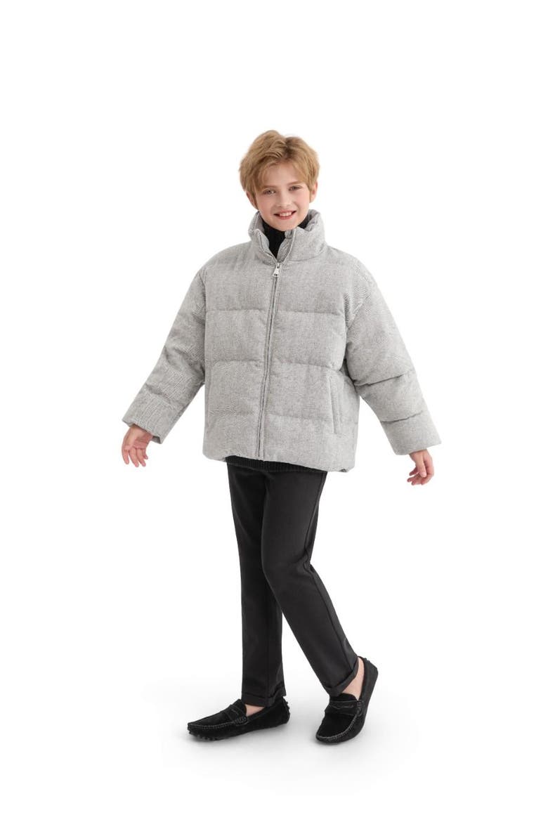 Puffer Jacket with High Collar, Alternate, color, Grey