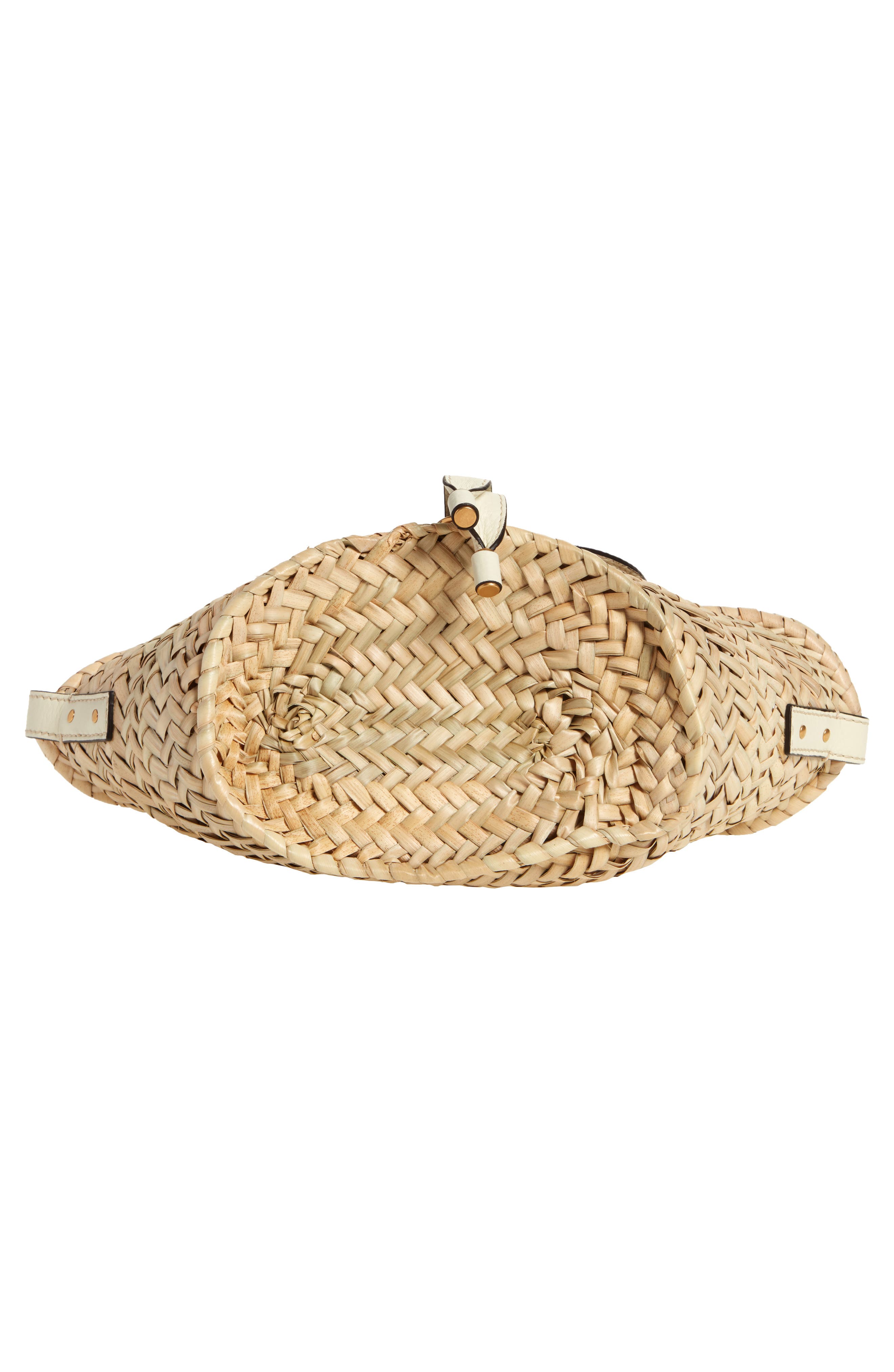 Chloé Small Marcie Leather & Raffia Tote, Alternate, color, 