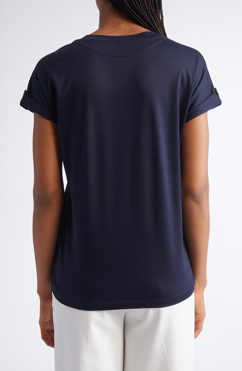 Eleventy Grosgrain Loop Detail T-Shirt, Alternate, color, 11S Blue