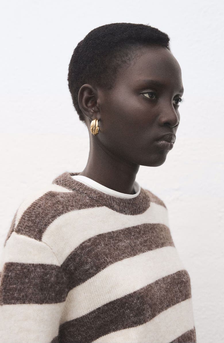 MANGO Stripe Crewneck Sweater, Alternate, color, 