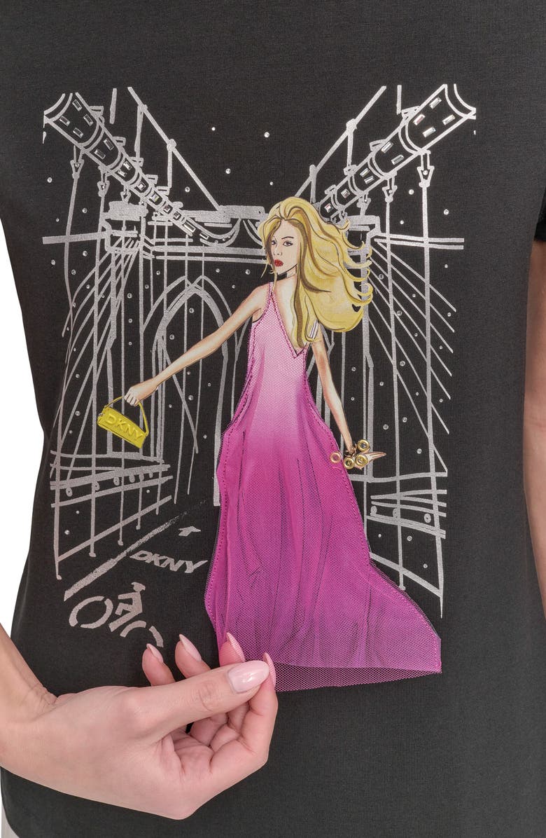 DKNY Brooklyn Bridge Graphic T-Shirt, Alternate, color, 