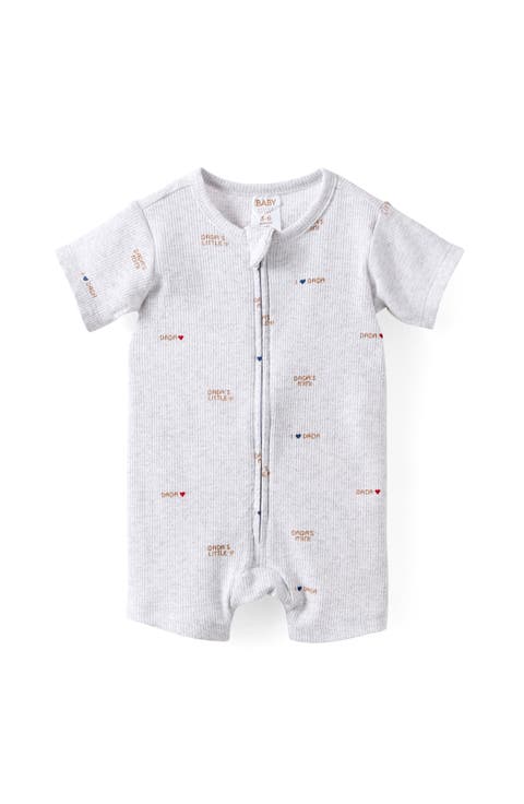 Littlie Organic Short Sleeve Zip All In One Romper