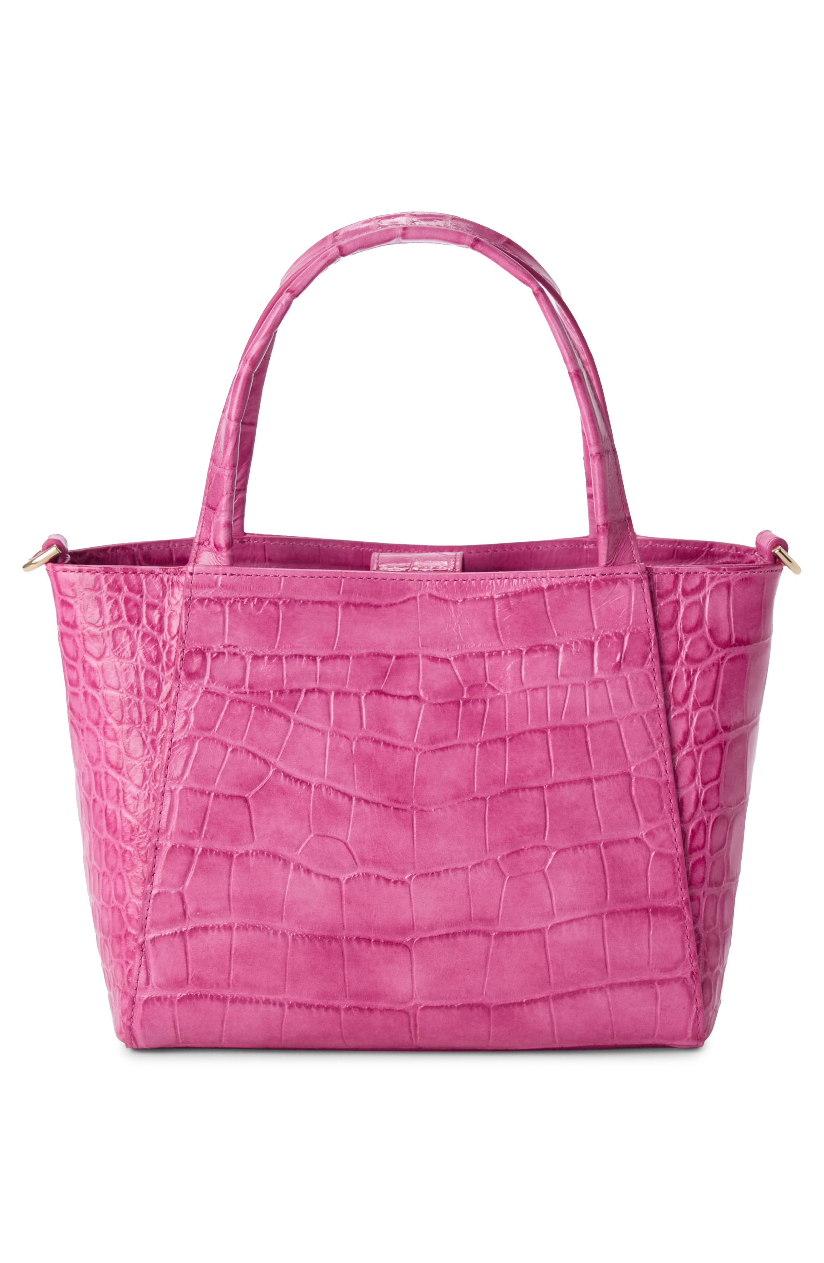 Brahmin Small Mona Croc Embossed Leather Top Handle Bag, Alternate, color, 