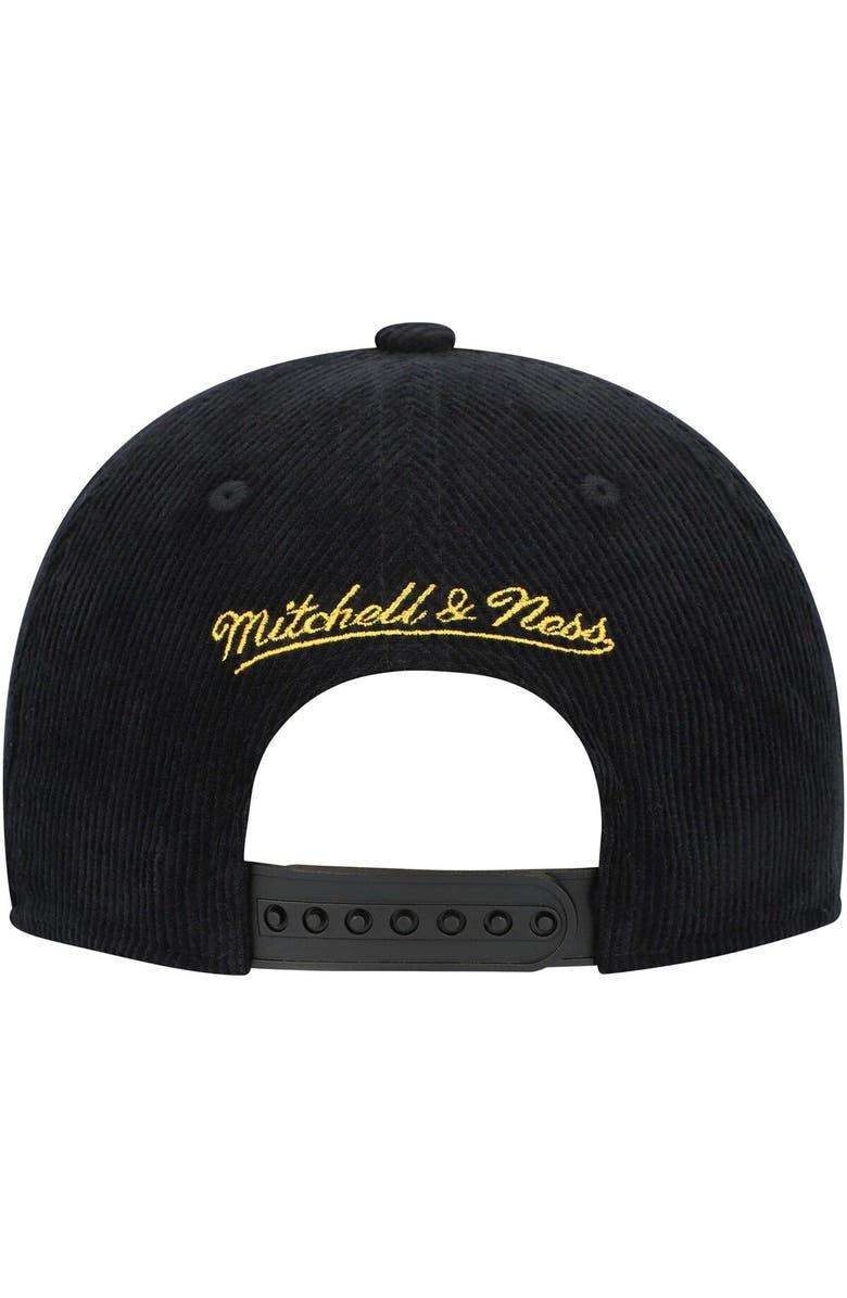 Mitchell & Ness Youth Mitchell & Ness Black Marquette Golden Eagles Corduroy Script Snapback Hat, Alternate, color, Black
