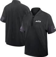 Nike Men's Nike Black New York Jets Sideline Short Sleeve Quarter-Zip Performance Coach Jacket