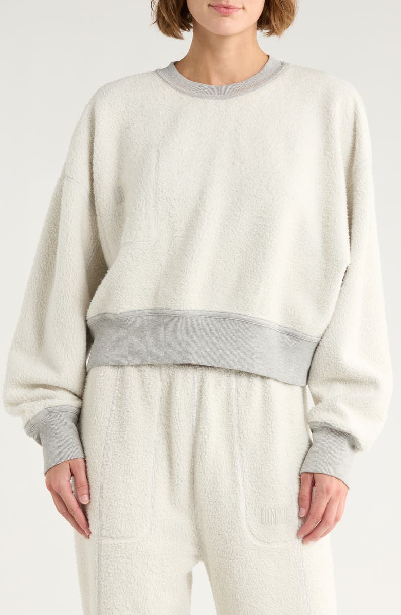 Lunya Silksweats Cotton & Silk Blend Sweatshirt, Alternate, color, Napping Dove Heather